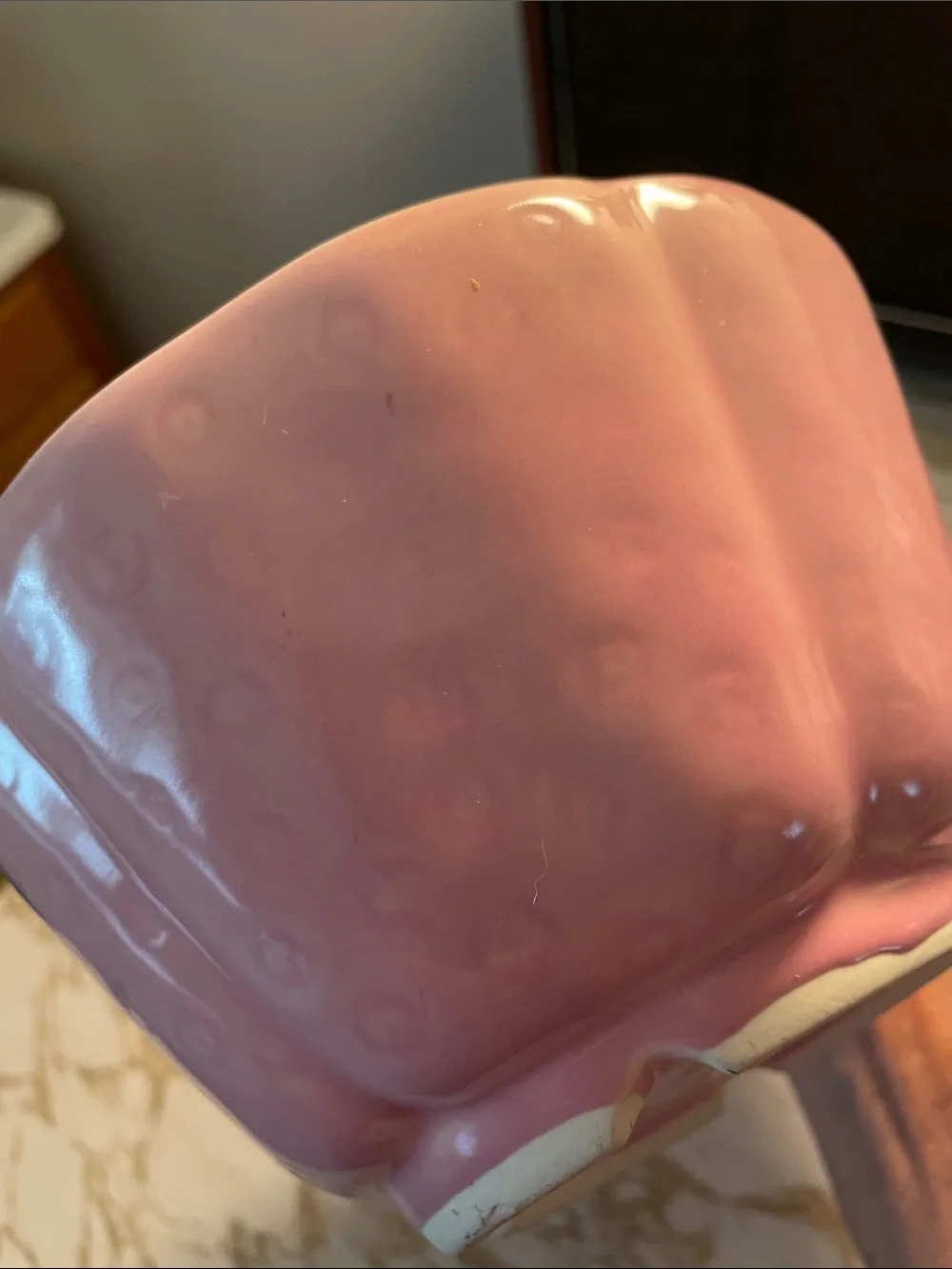 VTG Belmar California Pottery Pink Strawberry Covered Ceramic Bowl USA